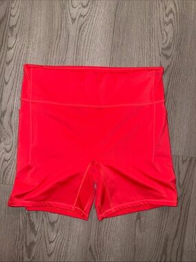 High-Waist Performance Women’s Shorts - Bright Coral